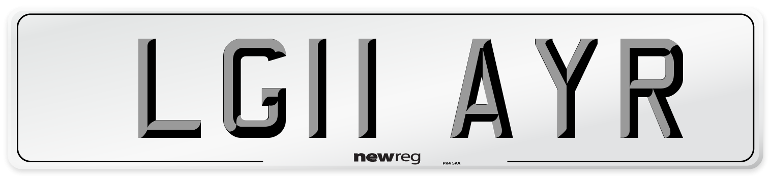 LG11 AYR Number Plate from New Reg